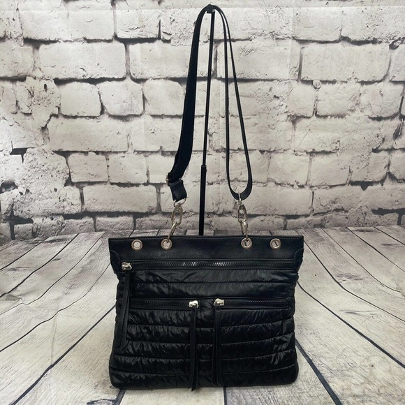 Sondra Roberts Handbags - Sondra Roberts Squared Crossbody Quilted Black Handbag Medium Adjustable Strap